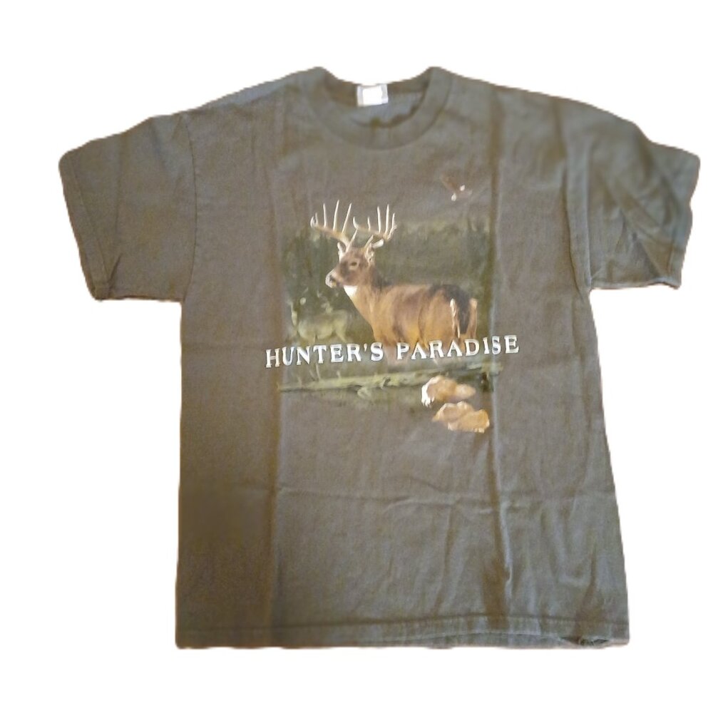 National Heritage Men’s Green "Hunters Paradise" Graphic Shirt Large
